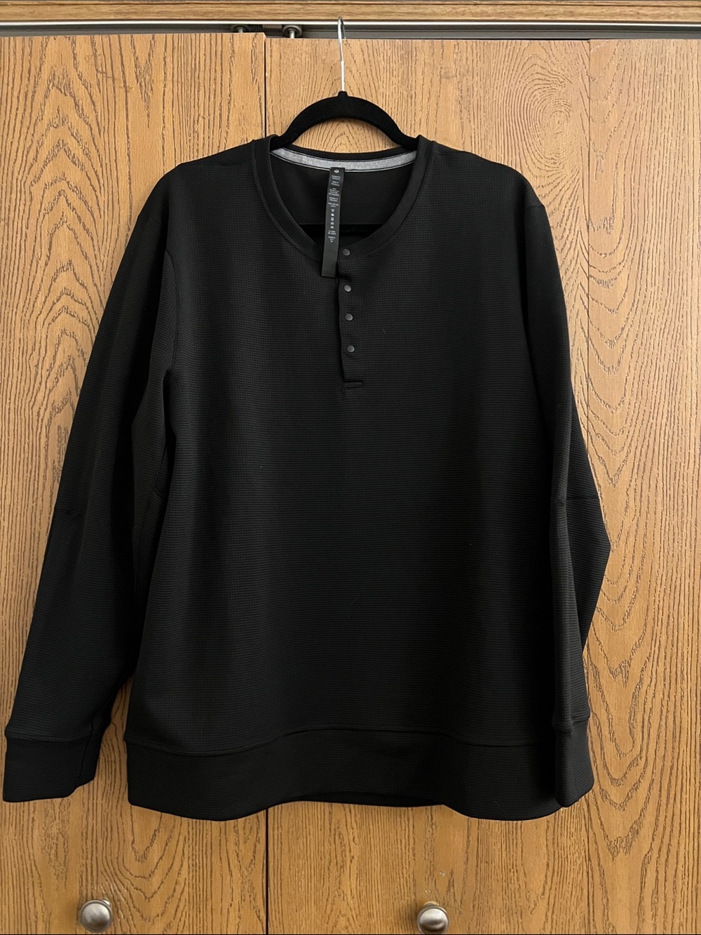 lululemon athletica Black Long-Sleeve Henley Sweatshirt